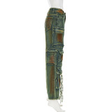 Vintage Colorful Multi-Pocket Loose Jeans GMWF-AL6999