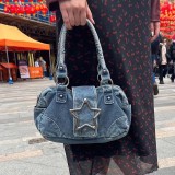 Metallic Pentagram Shoulder Cowboy Tote Bag GMWF-69568