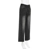 Hot Drill Loose Wide Leg Jean GMWF-96862