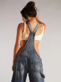 Fashion Loose Straight Denim Overalls Jumpsuit GMWF-S69852