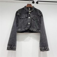 Fashion Denim Irregular Long Sleeve Jackets GMWF-99686