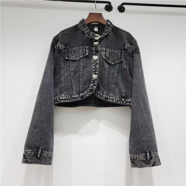 Fashion Denim Irregular Long Sleeve Jackets GMWF-99686