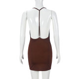 Deep V Neck Backless Mini Dress GNZD-51487DHD