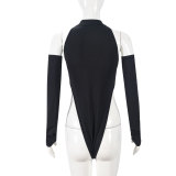 Mesh Hollow Out Long Sleeve Bodysuit GNZD-51463TBD