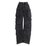 Patchwork Multi-pocket Work Jeans GMWF-6930