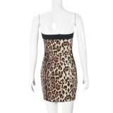 Leopard Print Sequin Hollow Out Mini Dress GNZD-51506DHD