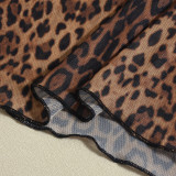 V Neck Sling Leopard Print Mini Dress GNZD-51446DBD