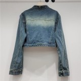 Fashion Denim Irregular Long Sleeve Jackets GMWF-99686