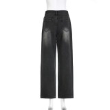 Hot Drill Loose Wide Leg Jean GMWF-96862