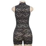 Sleeveless Deep V Neck See Through Romper GZJQ-K24Q43924