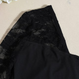 Lace Sexy Hollow Out Single Shoulder Tops Skirts Suit GNZD-51501SHD