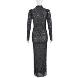 Sexy Lace Mesh See Through Maxi Dress GNZD-51461DHD