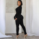 V Neck Hollow Out Long Sleeve Jumpsuit GNZD-51468JHD