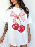 Print Loose Falling Shoulder T-Shirt GYIQ-ZW111989P ZB111727P