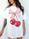 Print Loose Falling Shoulder T-Shirt GYIQ-ZW111989P ZB111727P