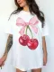 Print Loose Falling Shoulder T-Shirt GYIQ-ZW111989P ZB111727P