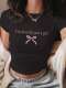 Bowknot Printed Crew Neck T-Shirt GYIQ-ZW113682B ZB113683B