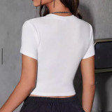 O Neck Print Short Sleeve T Shirt GYIQ-ZW112422B