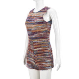 Color Block Hollow Out Skinny Romper GNZD-51430JBD
