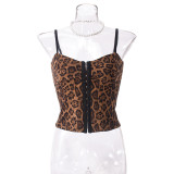Sleeveless Hollow OUt Leopard Print Backless Cami Top GNZD-51438TBD