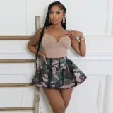 Camouflage Pleated Half Body Puff Skirt GNZD-51391DHD