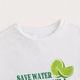 Casual Letter Print Short Sleeve T Shirt GYIQ-ZW113202B