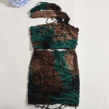 Tie Dye Holes Tassel Two Piece Skirts Set GNZD-51374SHD