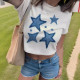 Star Pattern Short Sleeve T-Shirt GYIQ-ZW114642B