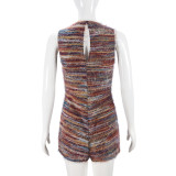 Color Block Hollow Out Skinny Romper GNZD-51430JBD
