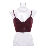 Irregular Back Tie PU Wrap Camisole Vest GNZD-51424THD