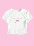 Bowknot Printed Crew Neck T-Shirt GYIQ-ZW113682B ZB113683B