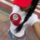 O Neck Print Short Sleeve T Shirt GYIQ-ZW112422B