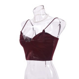 Irregular Back Tie PU Wrap Camisole Vest GNZD-51424THD