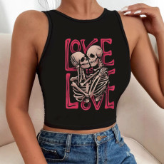 Cartoon Print Vintage Slim Tank Top GYIQ-ZB114443A
