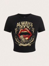 Casual Print Short Sleeve T Shirt HMYI-82054
