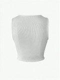 Letter Print U Neck Tank Top HMYI-46473