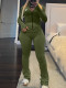 Long Sleeve Print Zipper Two Piece Pants Set HMYI-77219