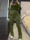 Long Sleeve Print Zipper Two Piece Pants Set HMYI-77219