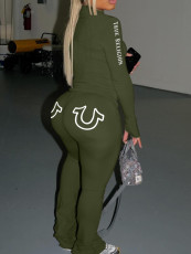 Long Sleeve Print Zipper Two Piece Pants Set HMYI-77219