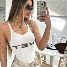 Square Neck Sleeveless Skinny Bodysuit GZJQ-K24K47825