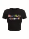 Letter Print Casual Short T Shirt HMYI-82720