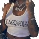 Letter Print U Neck Vest HMYI-35242