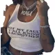 Letter Print U Neck Vest HMYI-35242