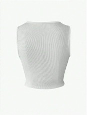 Letter Print Sleeveless Tank Tops HMYI-83099