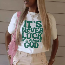 Letter Print Short Sleeve T Shirt HMYI-76071