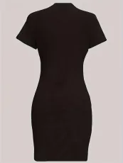Plus Size Fashion Print Short Sleeve Mini Dress HMYI-69340