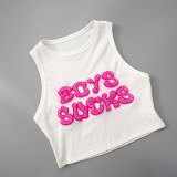 Letter Print Sleeveless Vest MXBF-K24TP297