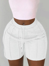 Solid Color Drawstring Casual Shorts GCNF-0229