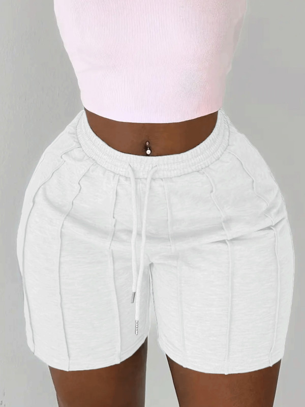 Solid Color Drawstring Casual Shorts GCNF-0229