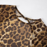 Leopard Print Hollow Out Backless Romper MXBF-D24RP687